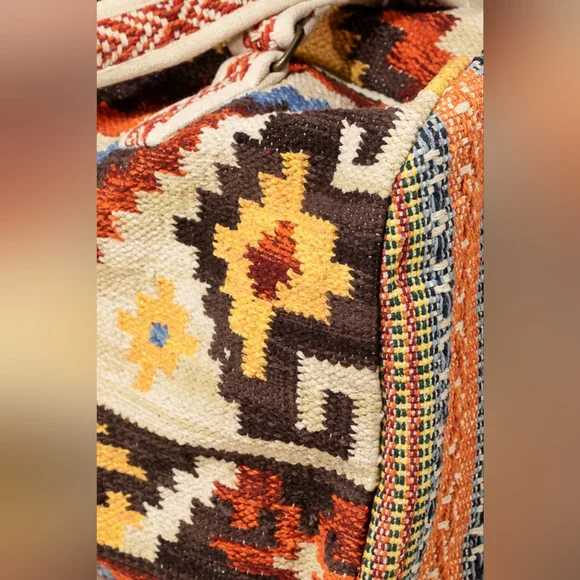 Boho Chic Travel Bag - Navajo Aztec Inspired Design - Handmade Fully Fine Cotton - Picture 9 of 10